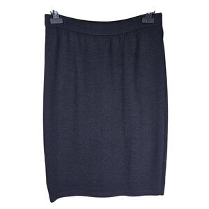 St. John Santana Knit Pencil Skirt 16 Black Pull On Designer Quiet Luxury USA